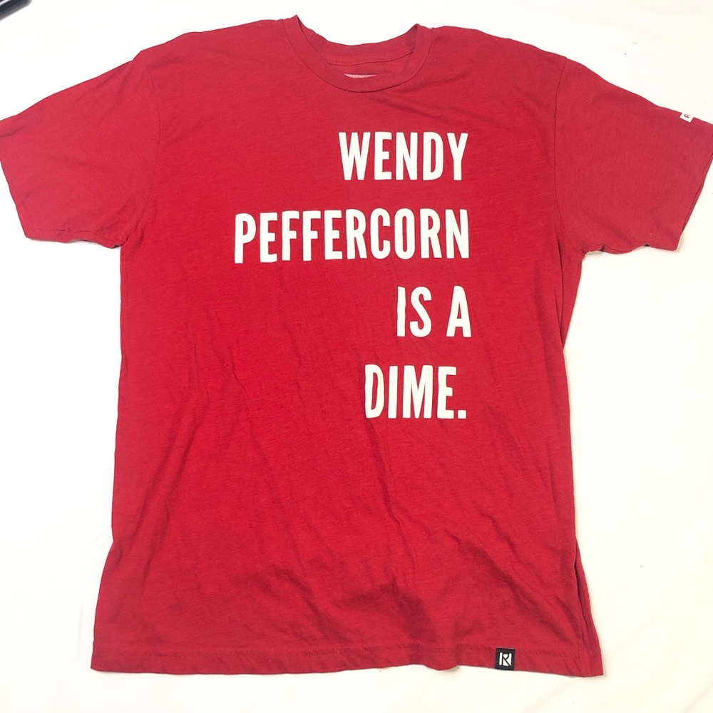 Routine Baseball Large Red Wendy Peffercorn Tee